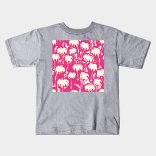 Hot Pink Aloha Palm Trees Kids T-Shirt